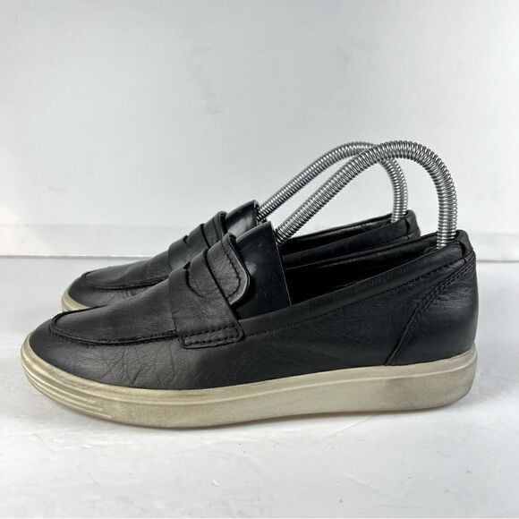 Ecco Womens Soft 7 Leather Penny Loafer Slip On Shoes in Black EU37/US6-6.5 - Picture 2 of 10